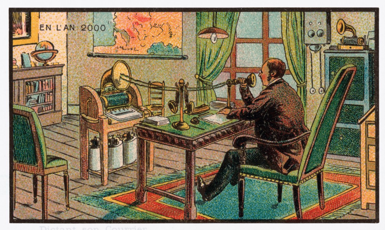 Postopname op een grammofoon door . .