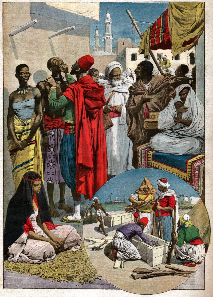 Slavenmarkt in Tripoli door Ferdinand Georg Waldmuller