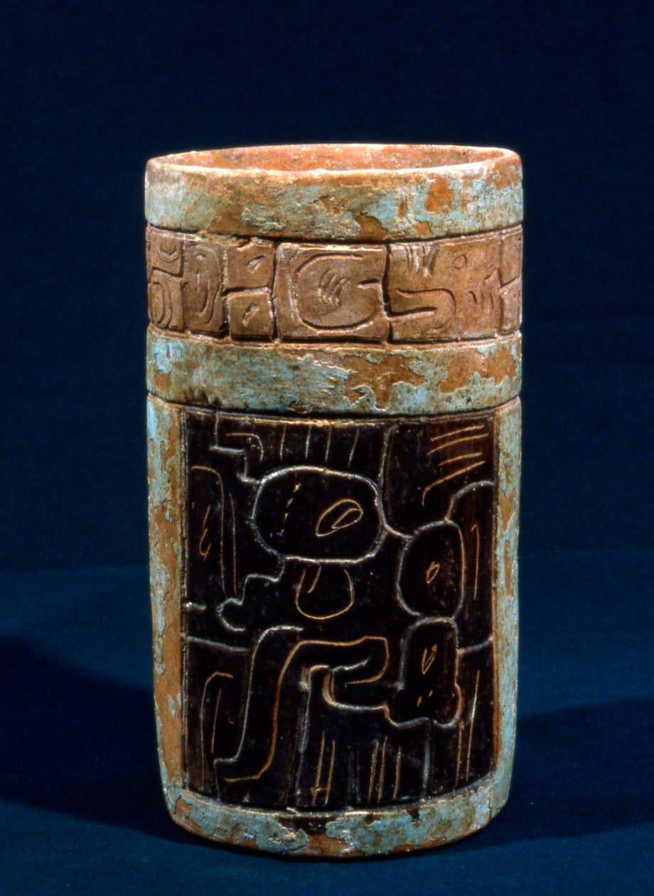 Maya begrafenisvaas uit Tikal, Peten, Guatemala, Klassieke Periode, ca. 300-900 AD door Hippolyte Lalaise Devéria