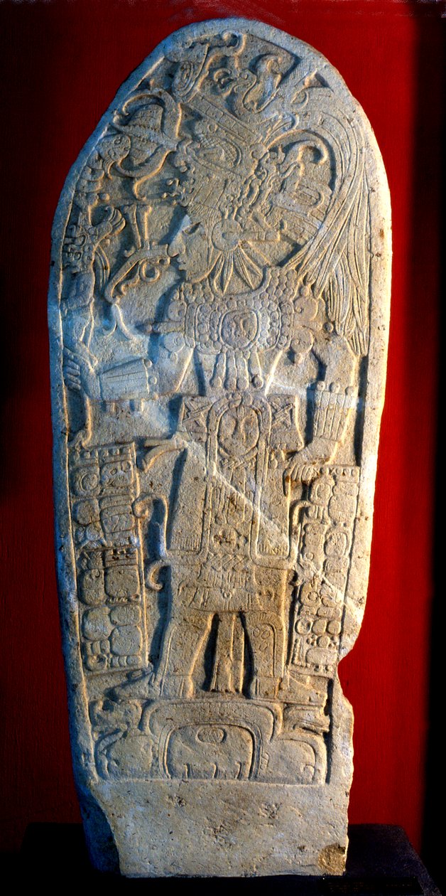 Stèle 4 uit Machaquila, Peten, Guatemala, Late Klassieke periode, 6 mei 820 AD door Hippolyte Lalaise Devéria