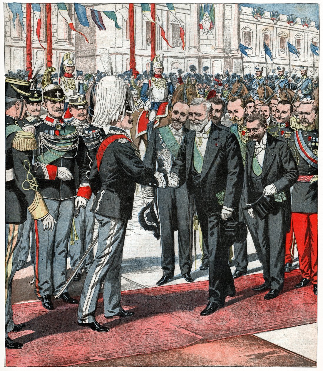 Victor Emmanuel III en Emile Loubet door . .