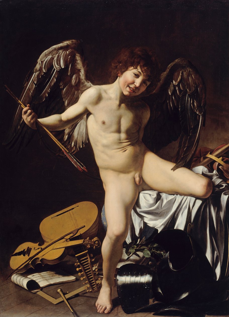 Cupido als overwinnaar door Caravaggio