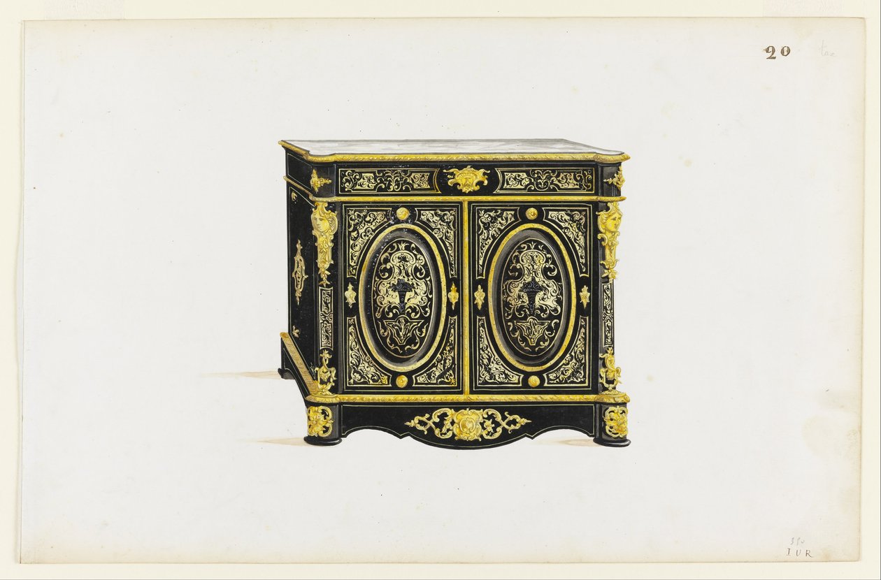 Ontwerp voor een Kabinet in Boulle-stijl door Pagny