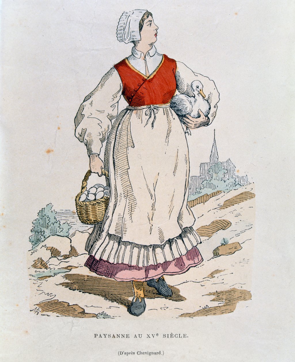 Franse boer uit de 16e eeuw, illustratie uit 