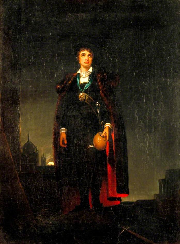 John Philip Kemble als Hamlet in Hamlet door William Shakespeare door after Thomas Lawrence