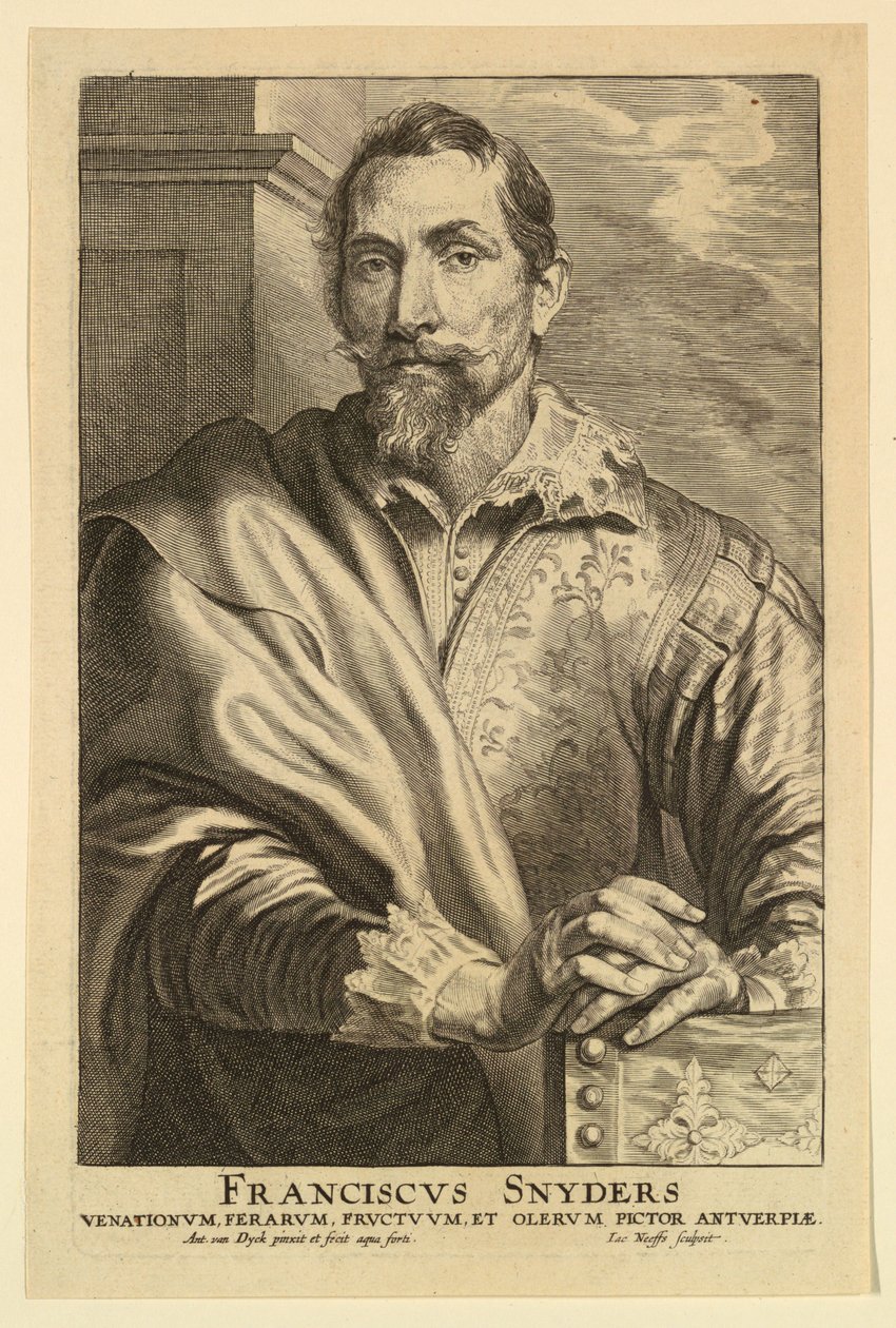 Portret van Frans Snyders, uit de Icones Principum Virorum door after Anthony van Dyck