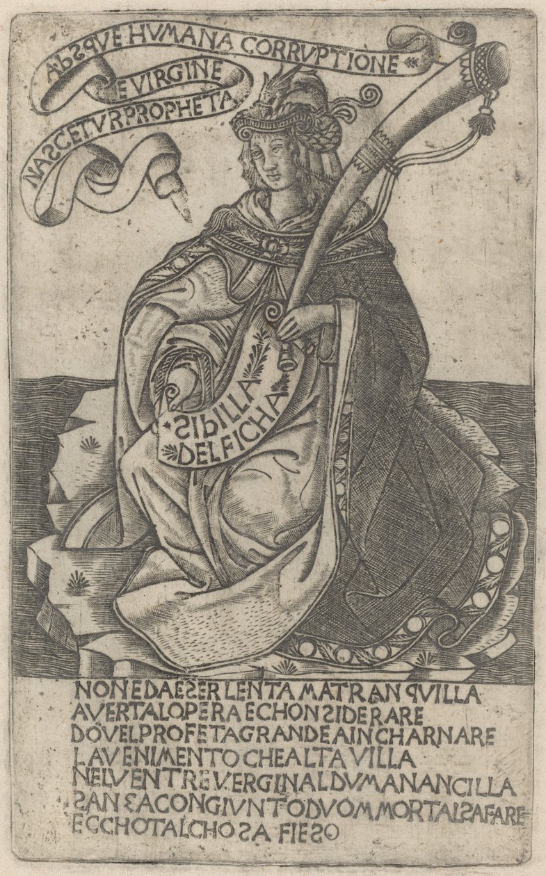 Delphische Sibylle door after Baccio Baldini
