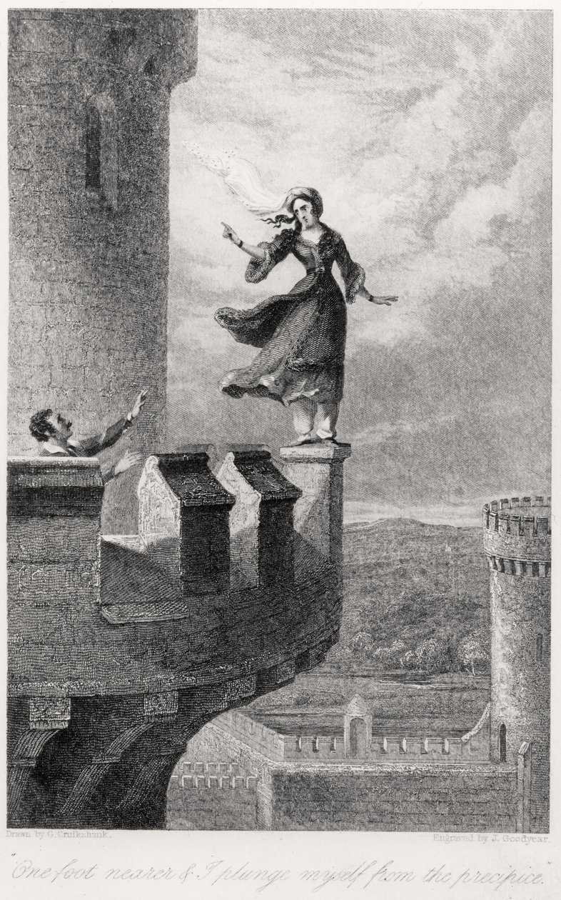 Rebecca, uit Ivanhoe door Walter Scott (1771-1832) door after George Cruikshank