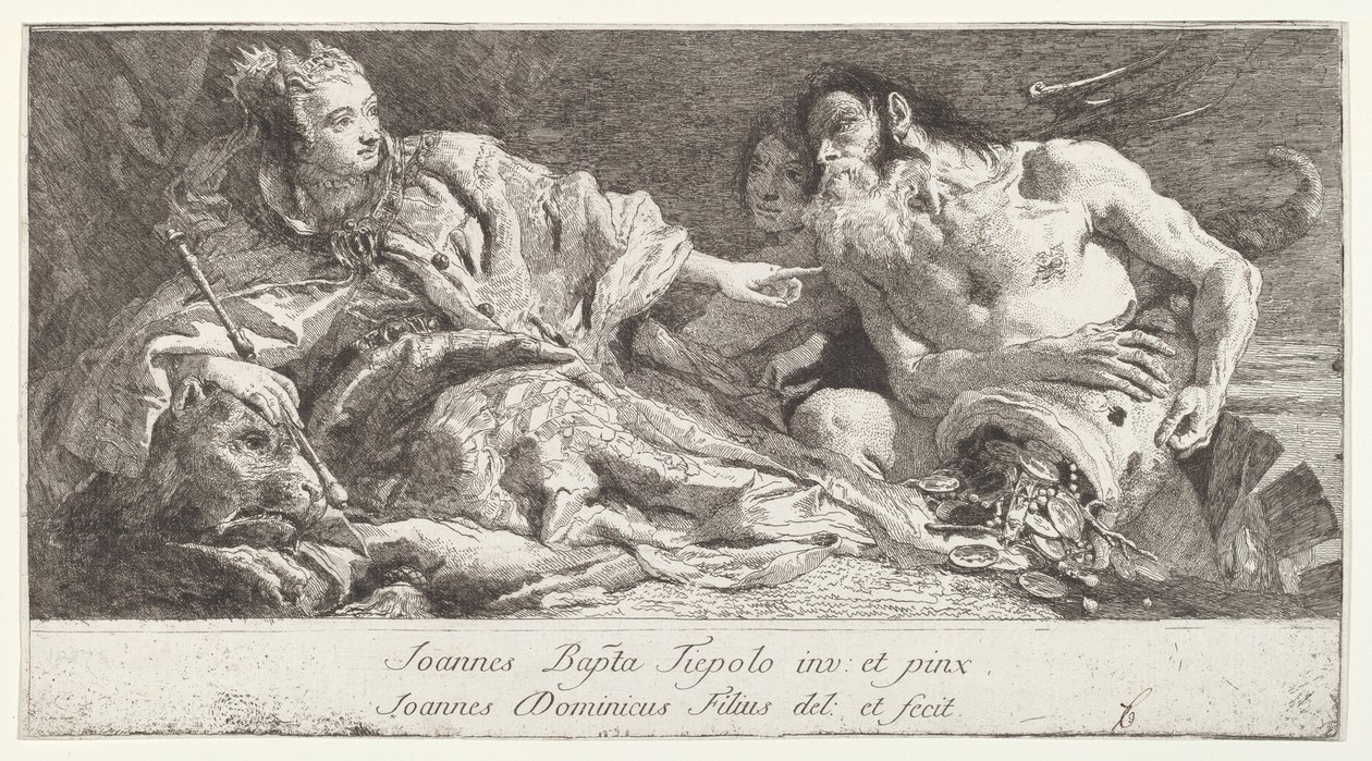 Venetië ontvangt de hulde van Neptunus door after Giovanni Battista Tiepolo Giovanni Domenico Tiepolo