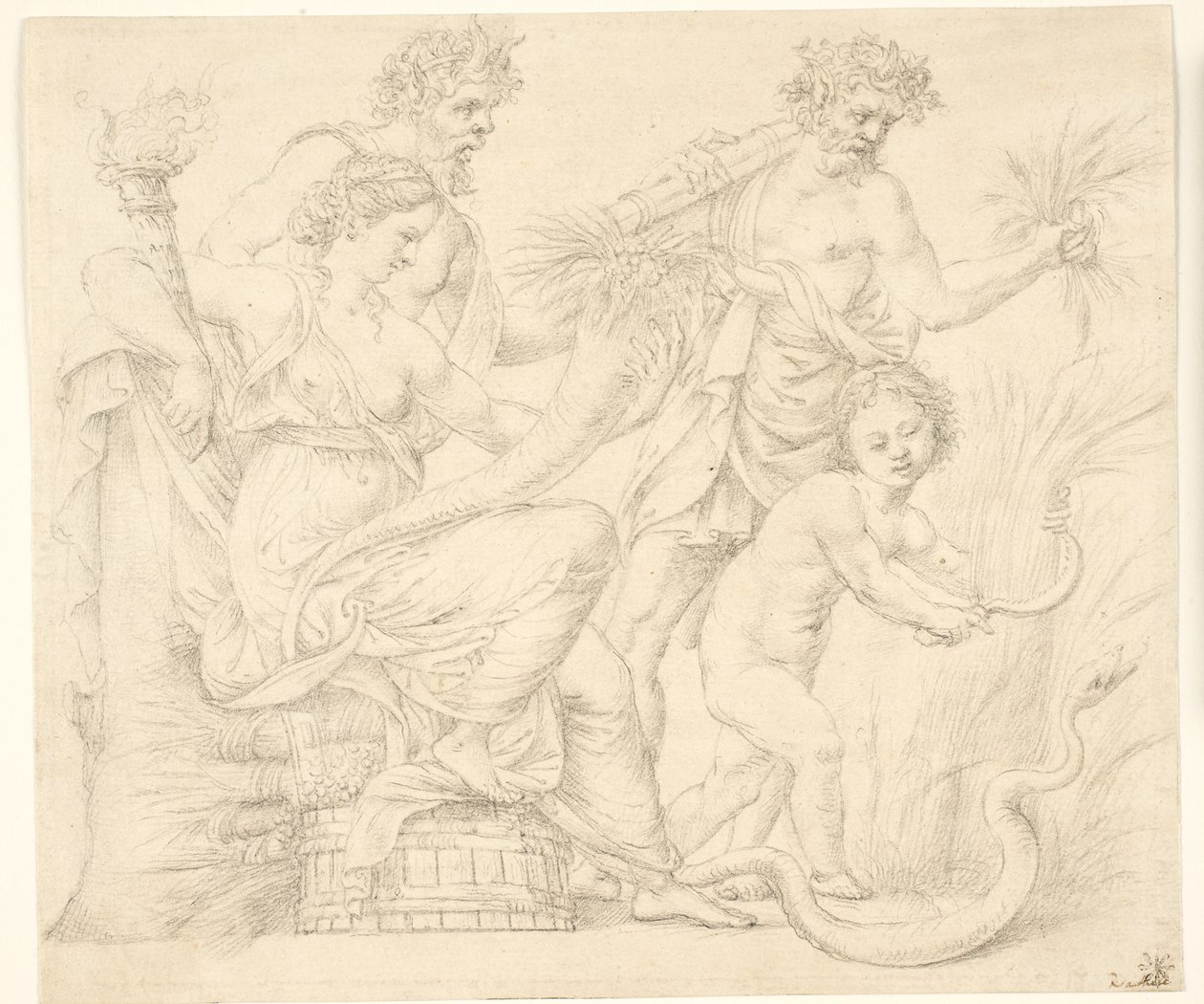 Persephone en Dionysus door after Giulio Romano