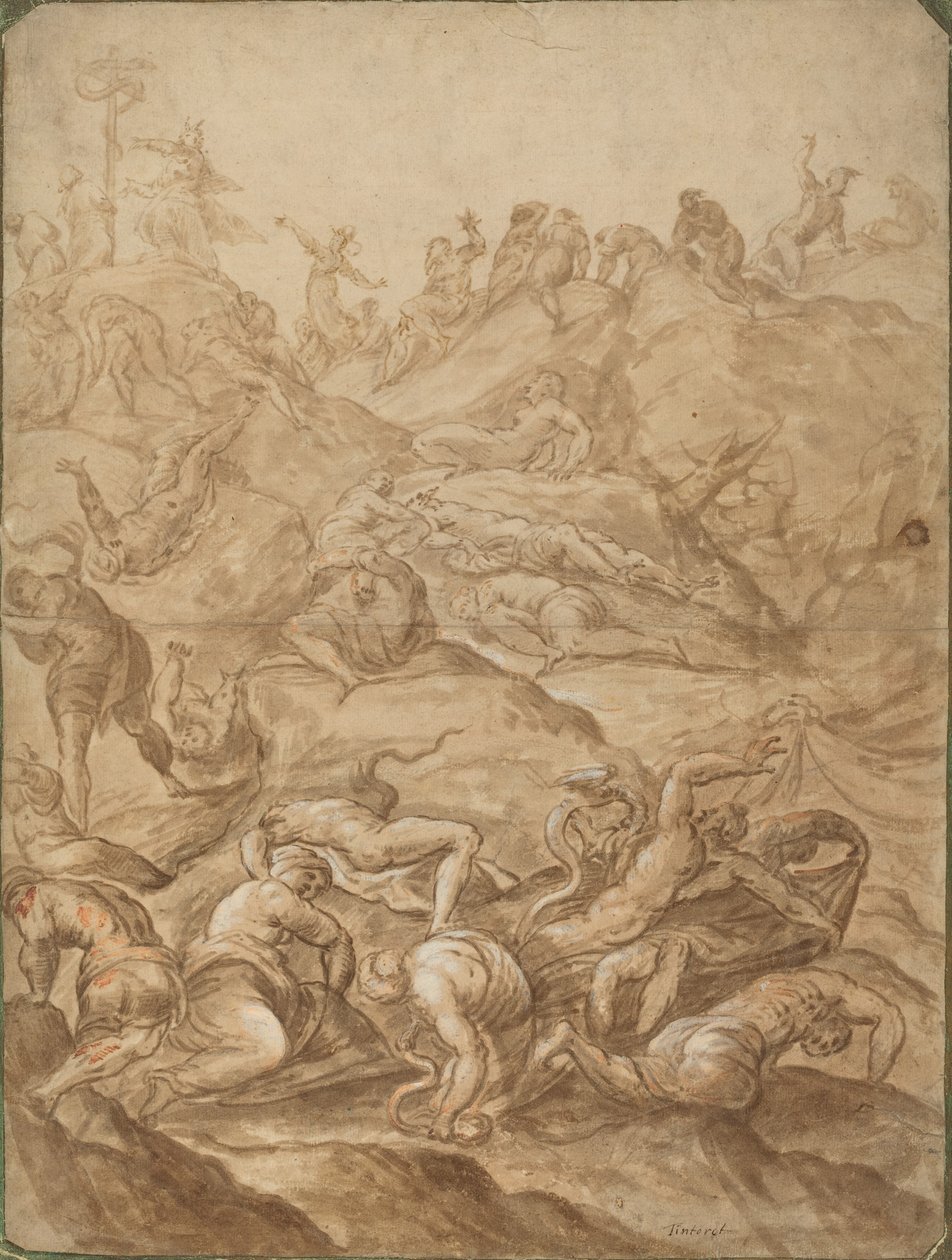 De koperen slang door after Jacopo Tintoretto