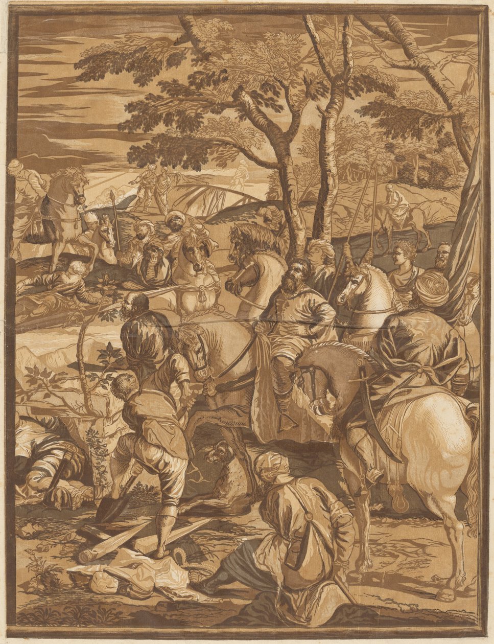De Kruisiging (Rechter Paneel) door after Jacopo Tintoretto John Baptist Jackson