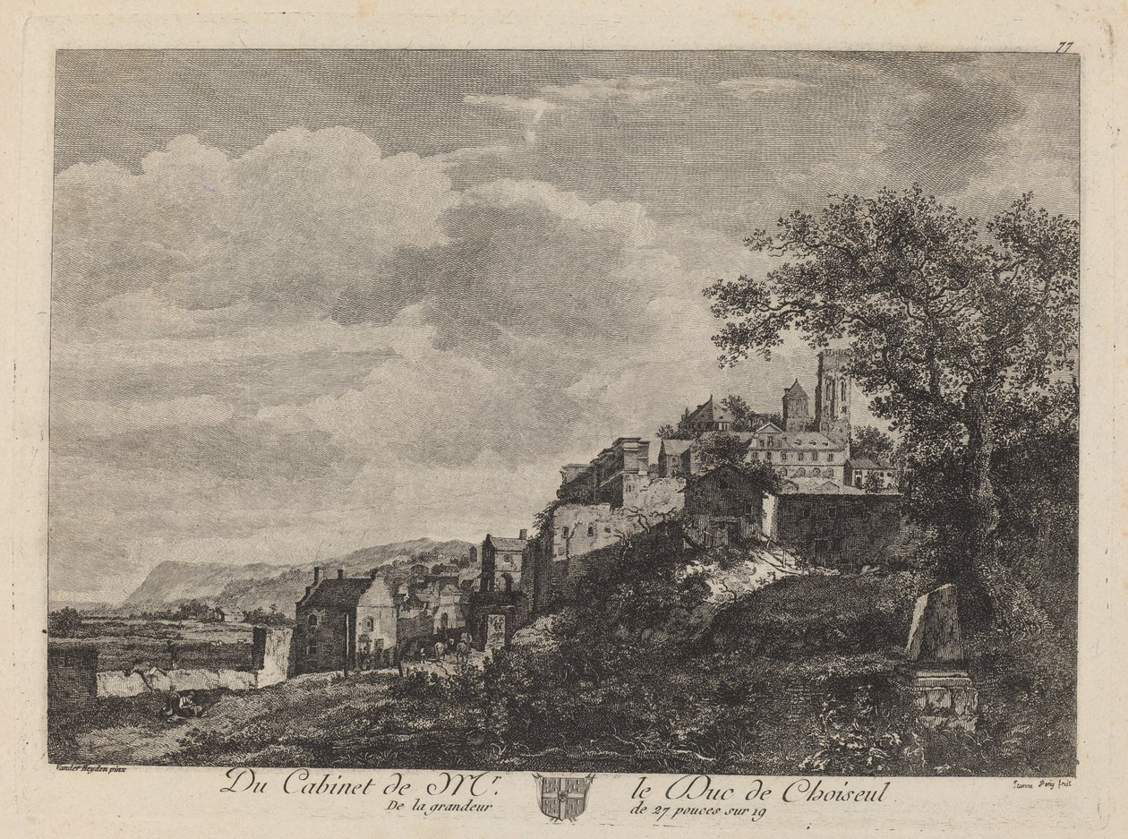 Uitzicht op een heuvelstad door after Jan van der Heyden Jeanne Deny