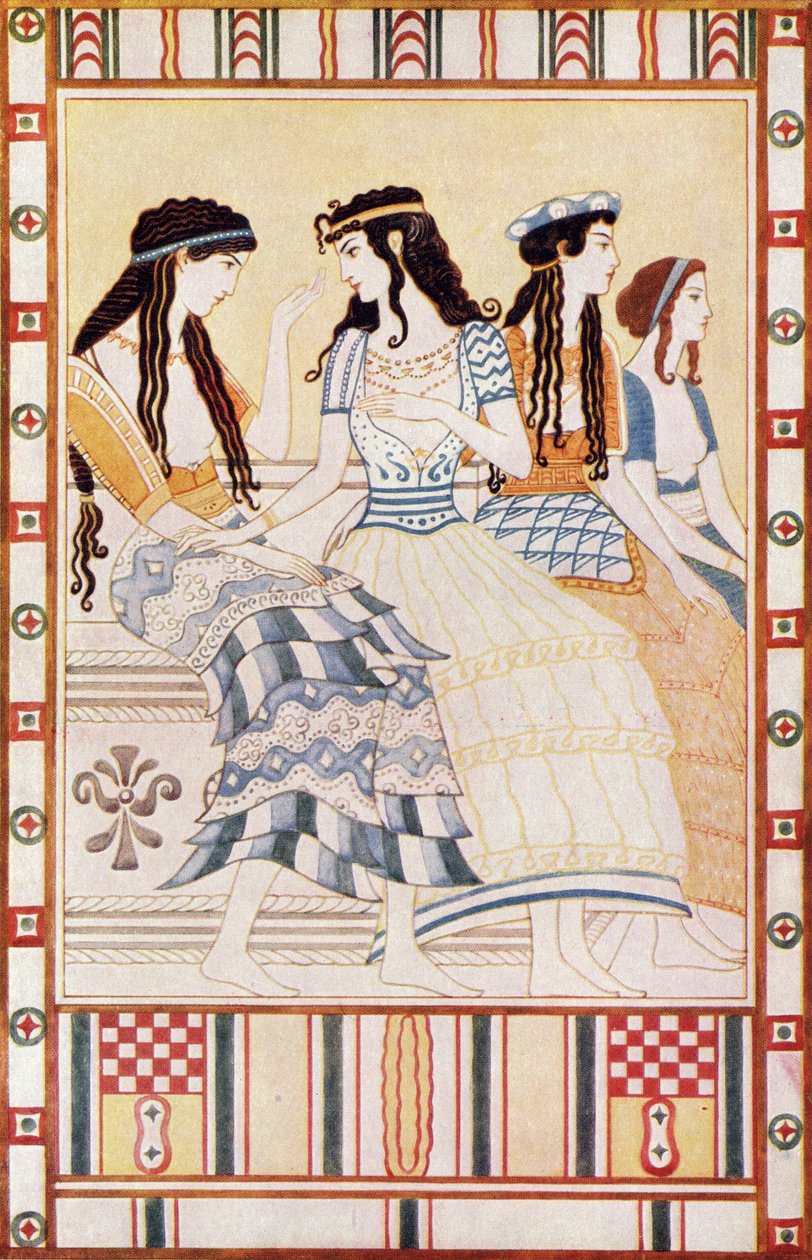 Dames van het Minoïsche hof, illustratie uit 