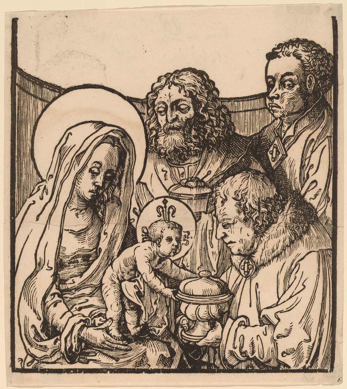 De aanbidding der wijzen door after Lucas van Leyden