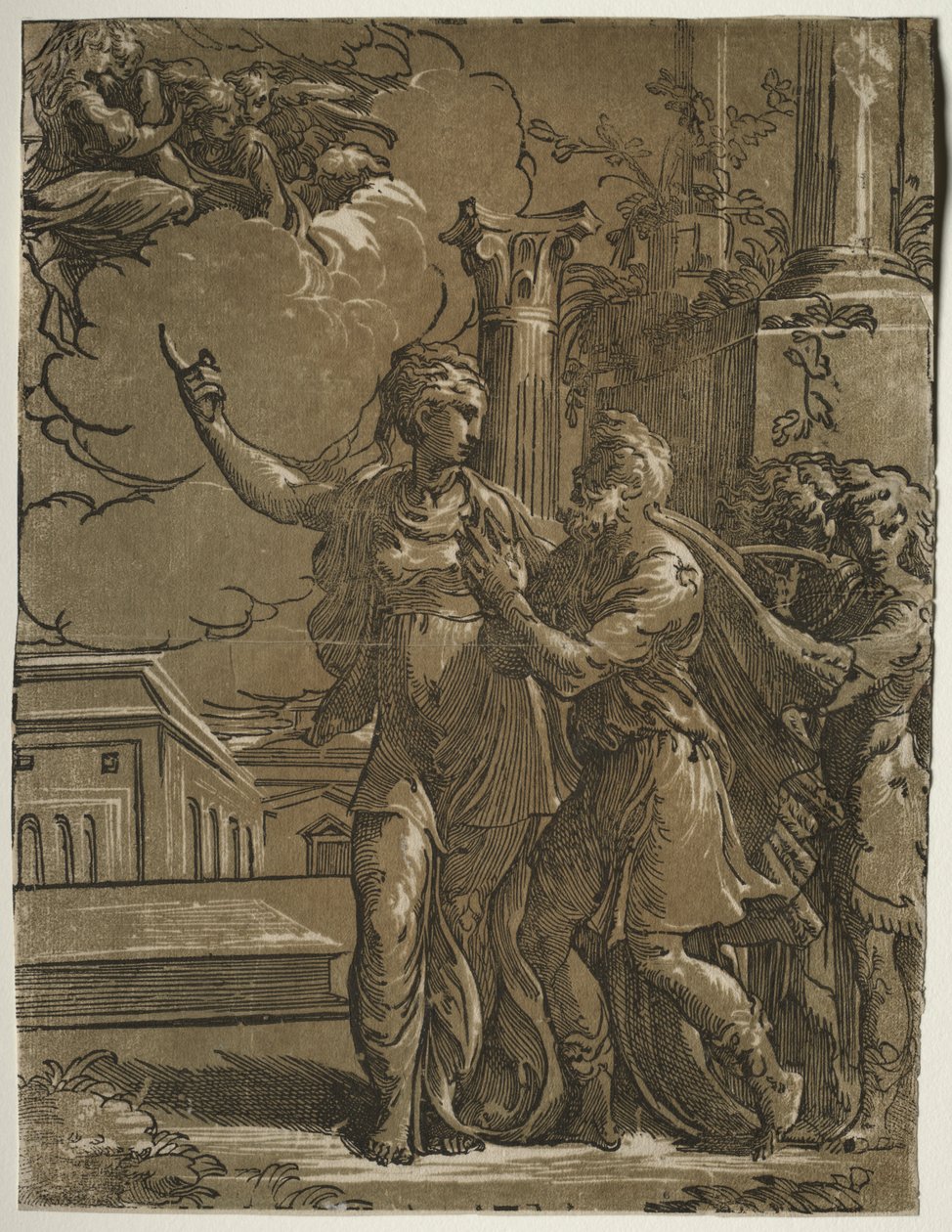 Tiburtijnse Sibylle en keizer Augustus door after Parmigianino