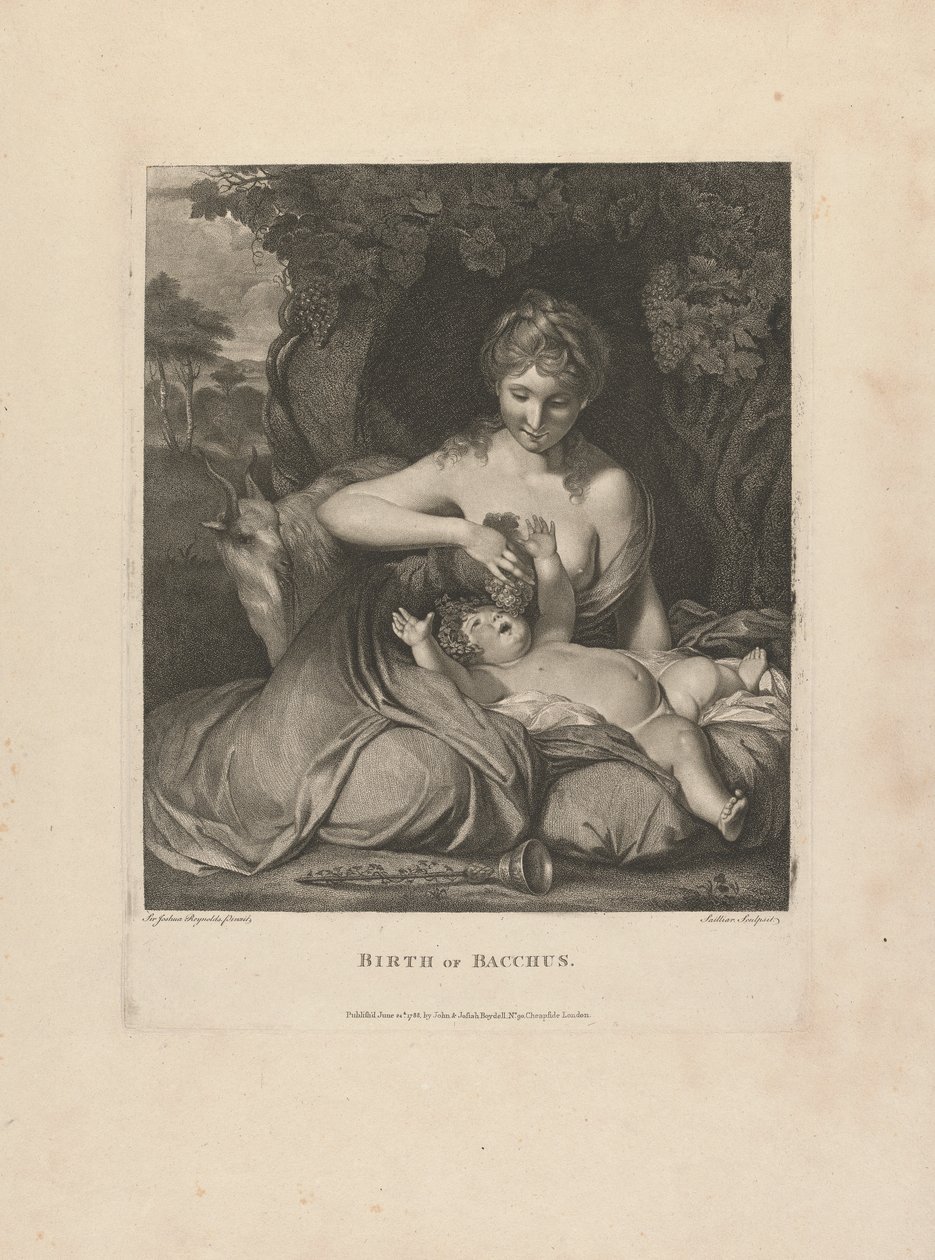 Geboorte van Bacchus door after Sir Joshua Reynolds