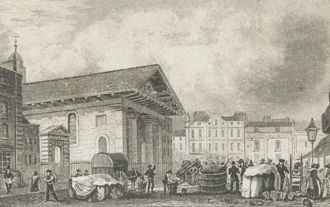 St Pauls Covent Garden, ca. 1810 door Thomas Hosmer after Shepherd