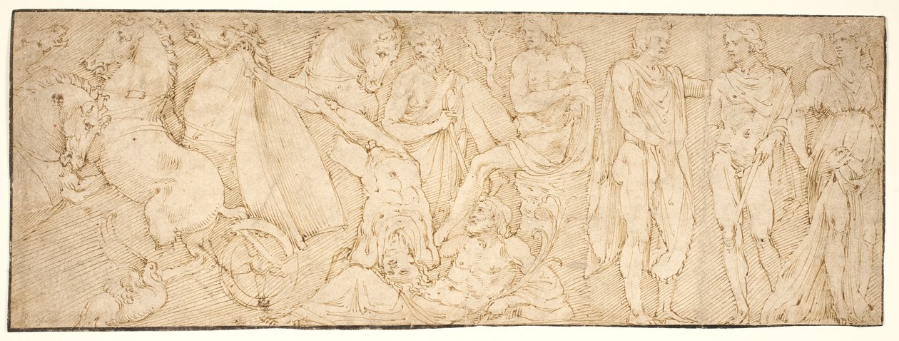 De val van Phaeton. Naar een antieke sarcofaag door after Ubekendt Ubekendt