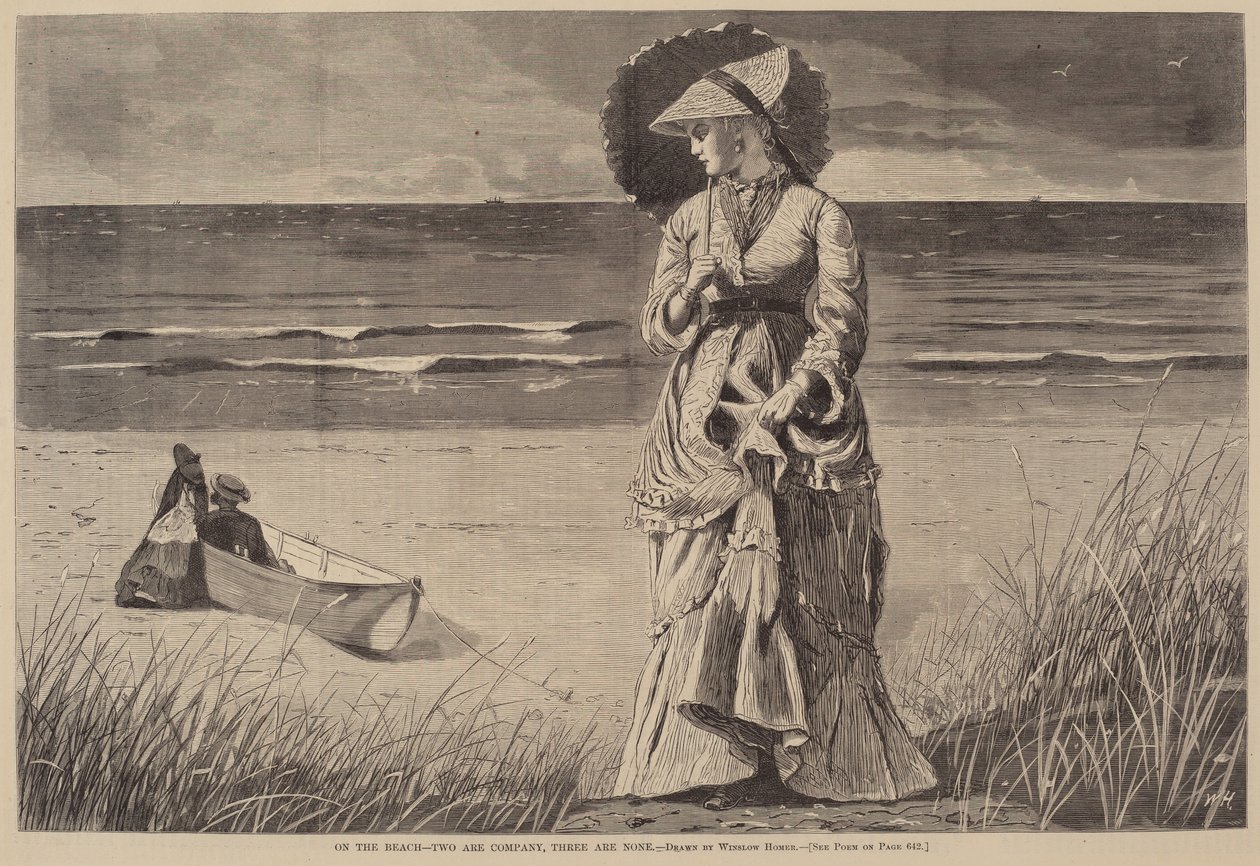 Op het strand - Twee is gezelschap, drie is teveel door after Winslow Homer