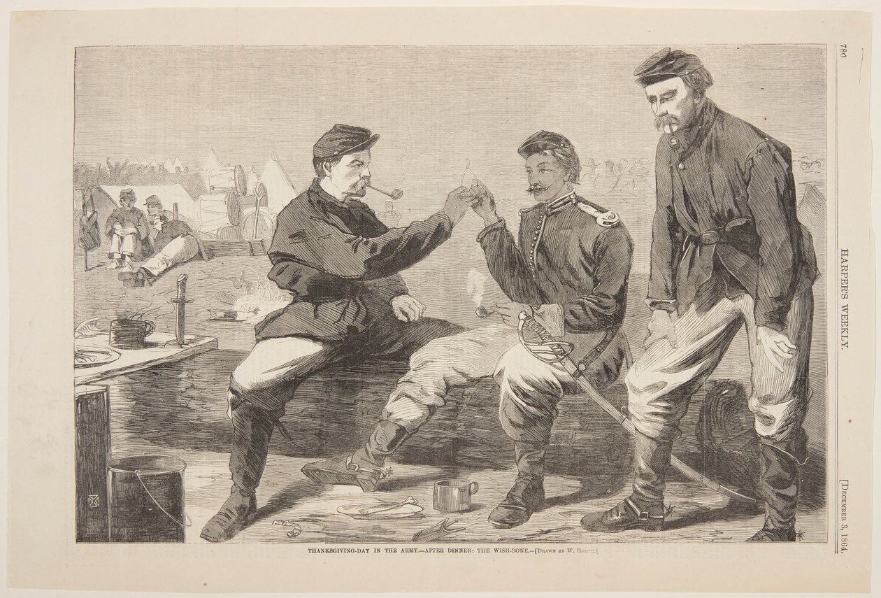 Thanksgiving-Day in het Leger – Na het Diner: Het Wensbeen door Winslow Homer