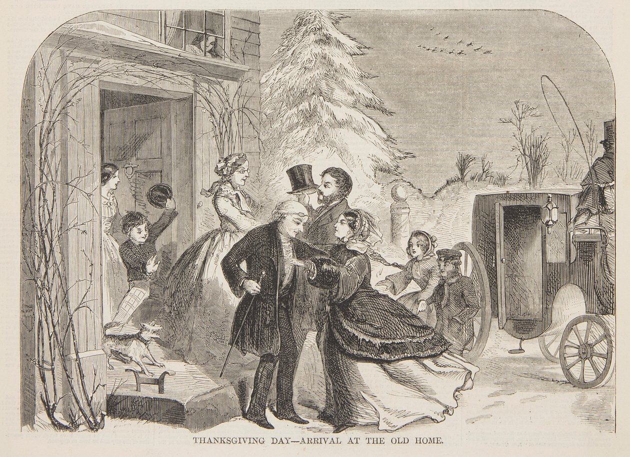 Thanksgiving Day – Aankomst bij het oude huis door after Winslow Homer