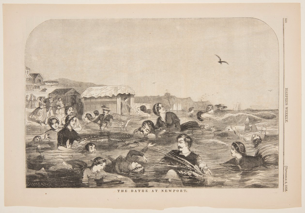 Het baden in Newport door Winslow Homer