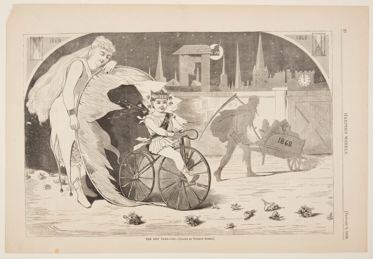 Het Nieuwe Jaar – 1869 door after Winslow Homer