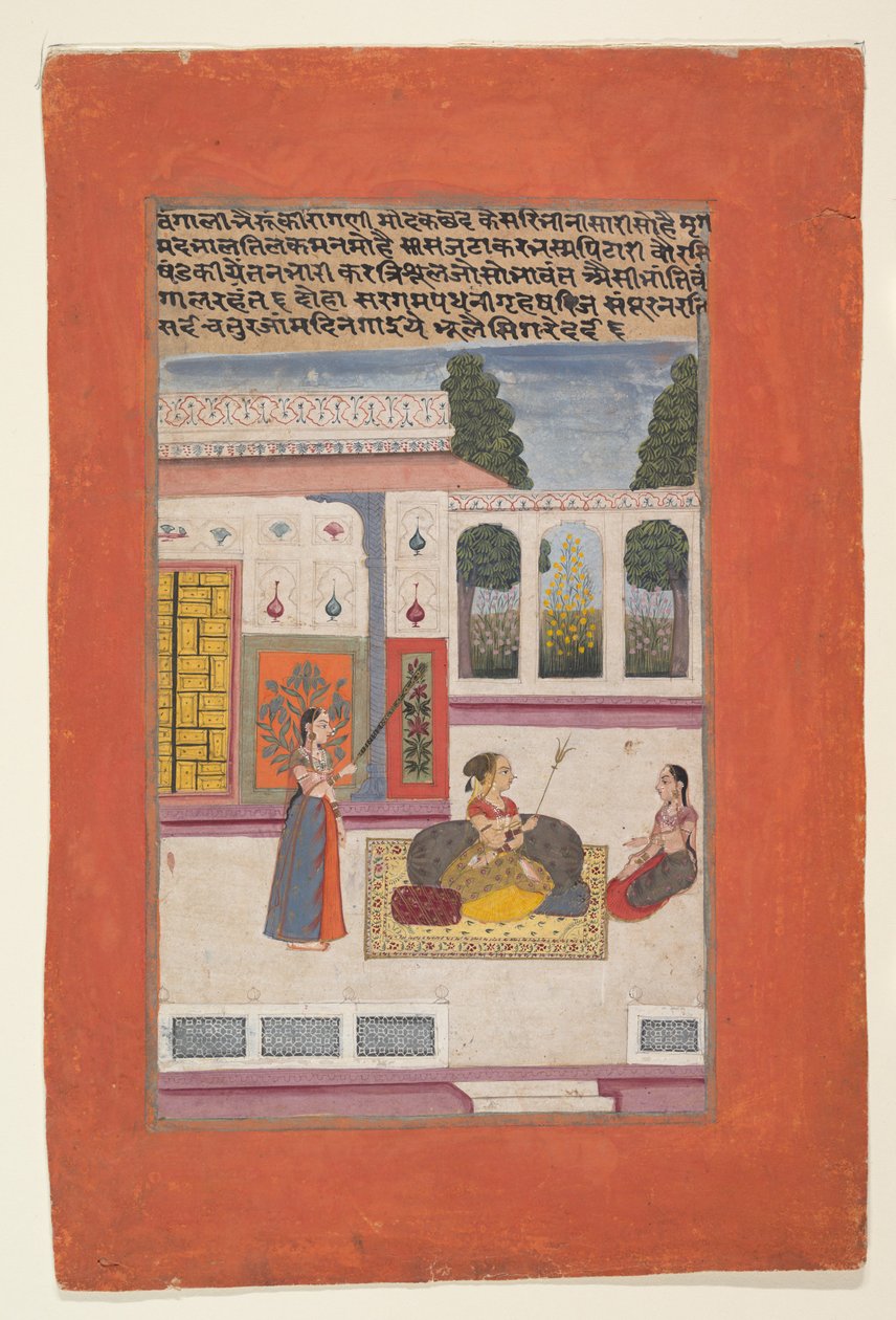 Bangali Ragini: Folio uit een ragamala-serie (Garland of Musical Modes) door anonymous 