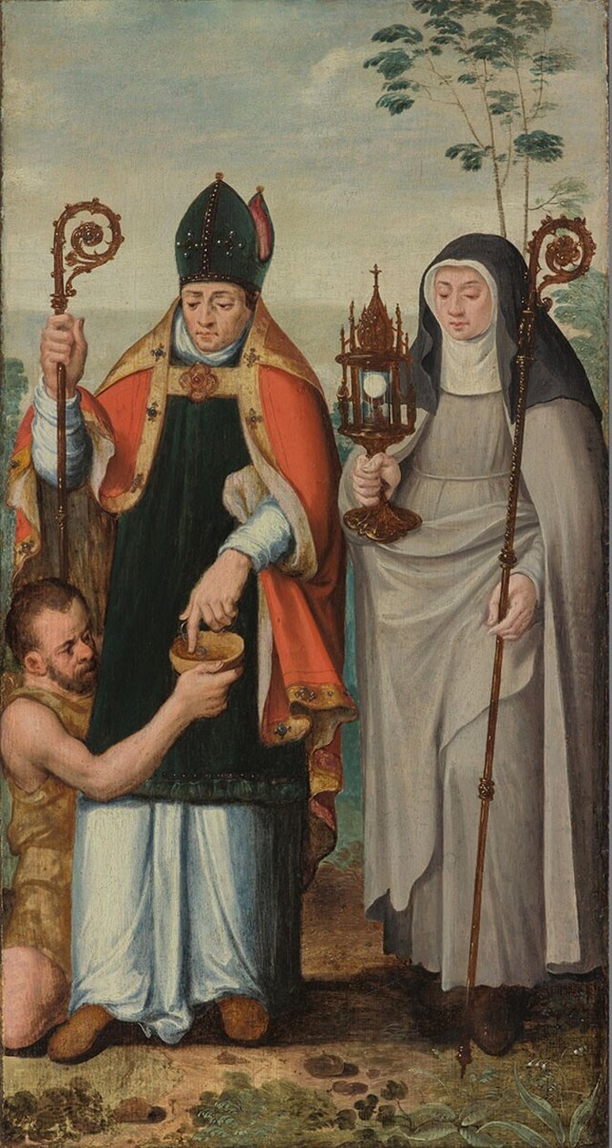 Dutch: De H. Clara en de H. Martinus van Tours Saint Clare and Saint Martin of Tours door anonymous 