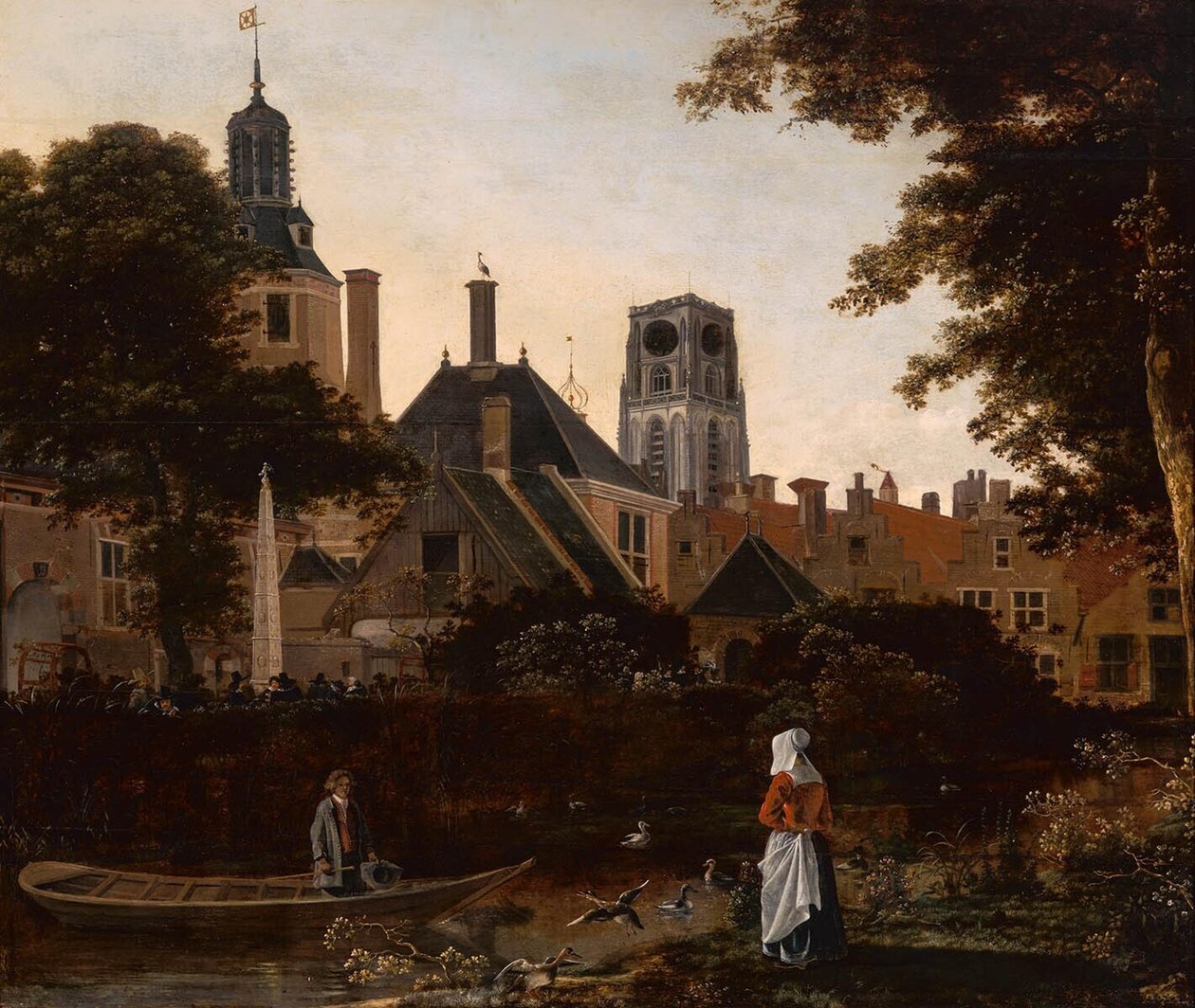 Dutch: Stadsgezicht te Rotterdam met de Sint Laurenstoren View of Rotterdam, with the tower of the St. Laurenskerk door anonymous 