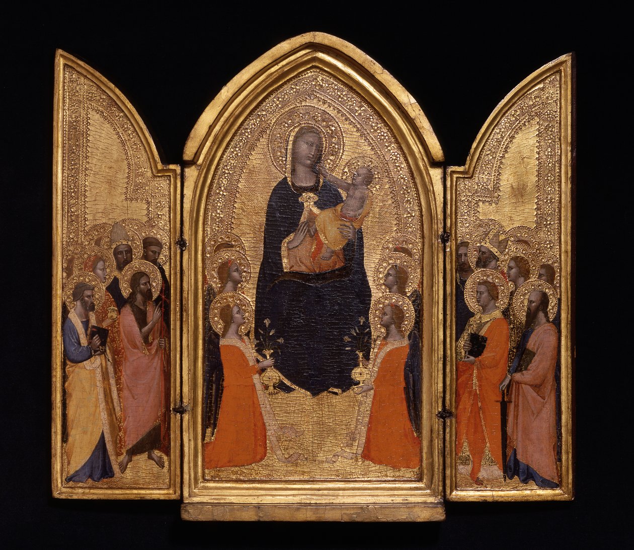 Madonna en kind met heiligen (het Sterbini-triptiek) door anonymous 