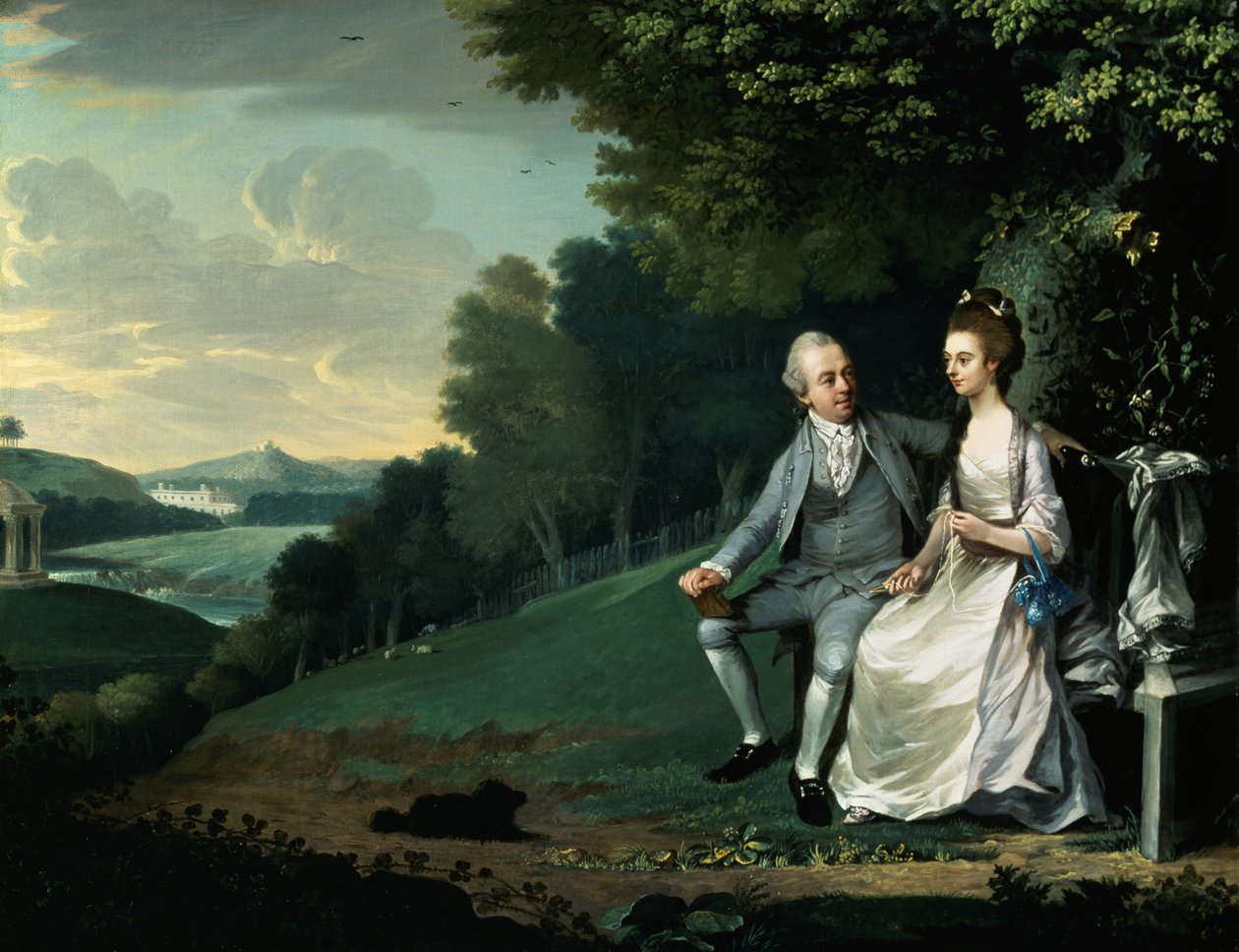 Portret van een koppel, naar verluidt Sir Francis en Lady Dashwood in Wycombe Park door anonymous 