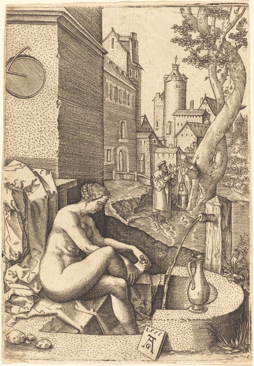Susanna Verrast door de Twee Ouderen door anonymous Germany 16th Century after Heinrich Aldegrever