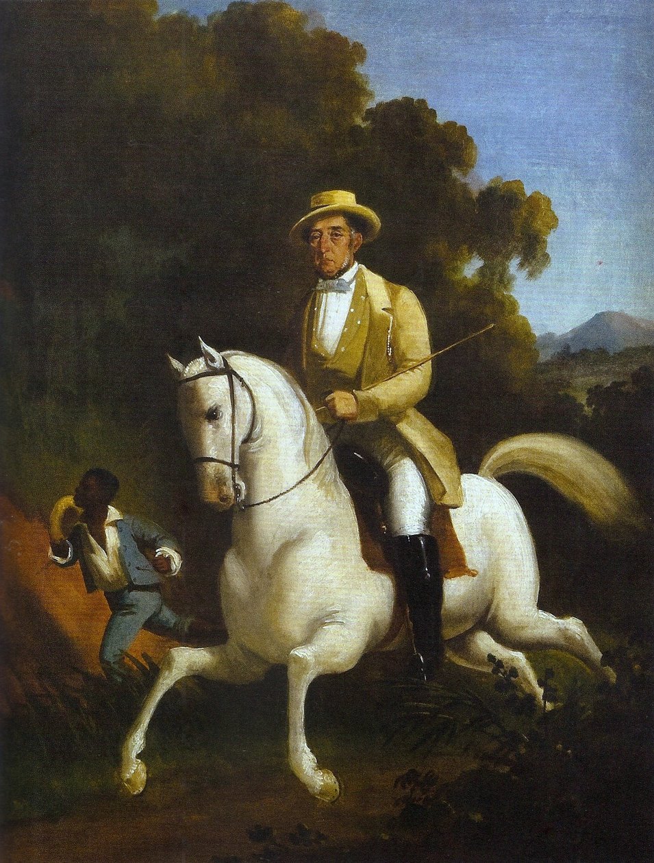 Ruiterportret van de Burggraaf van Rio Preto met zijn page door Jules Le Chevrel