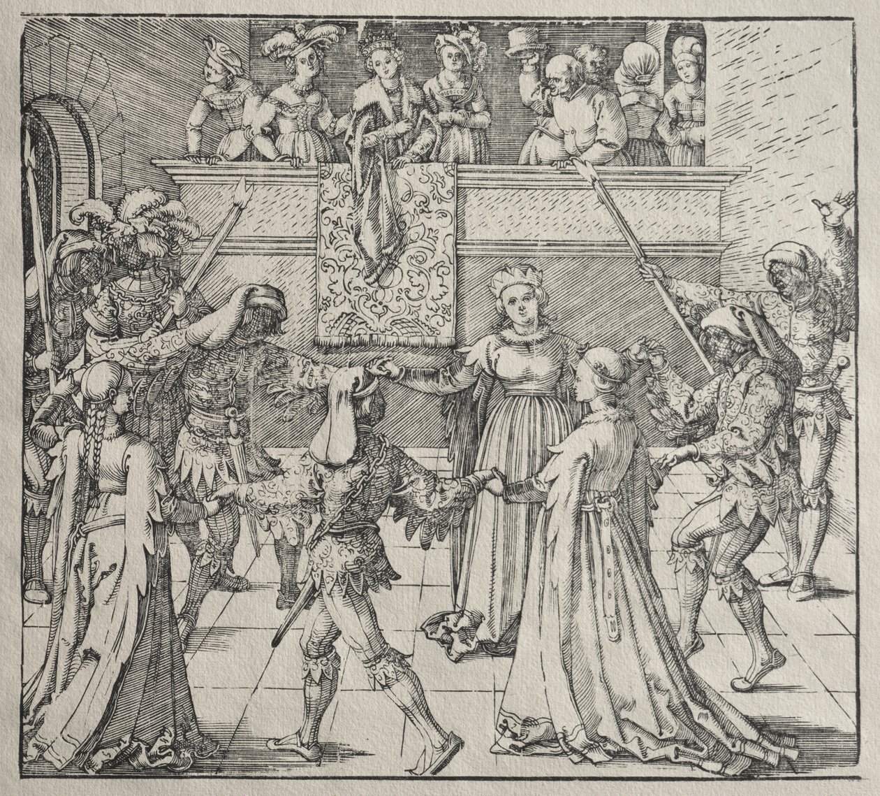 Het Maskerbal door attributed to Albrecht Dürer