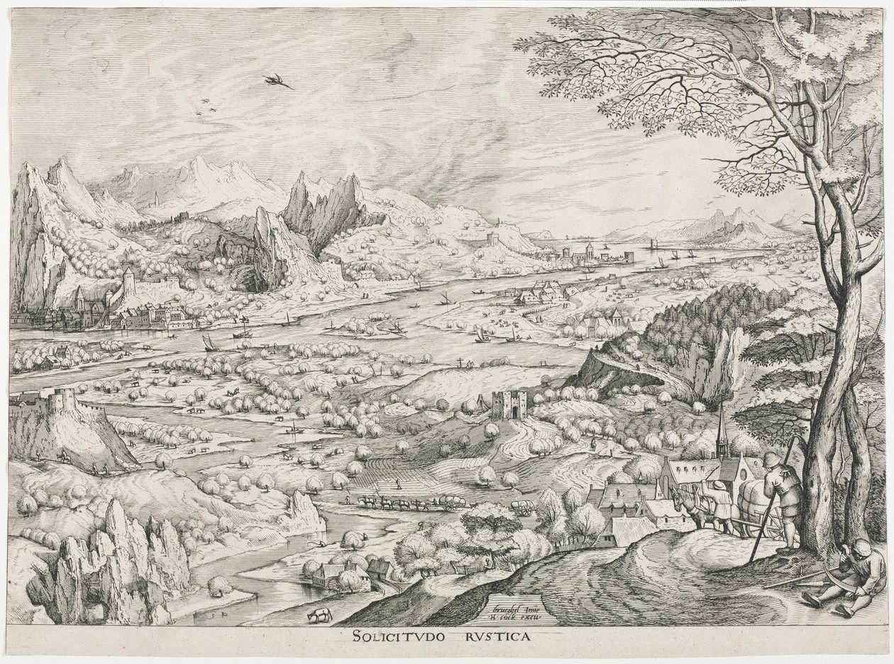 De Grote Landschappen: Solicitudo Rustica door attributed to Jan van Doetechum
