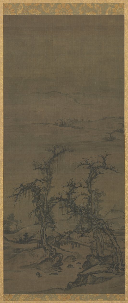 Een Qin dragen op bezoek door attributed to Luo Zhichuan