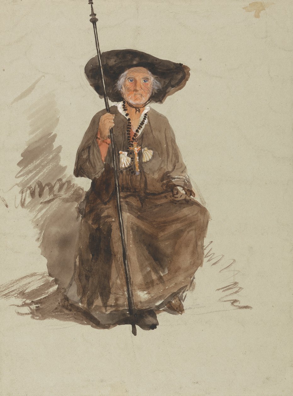 Studie van een Pelgrim door attributed to Samuel Palmer