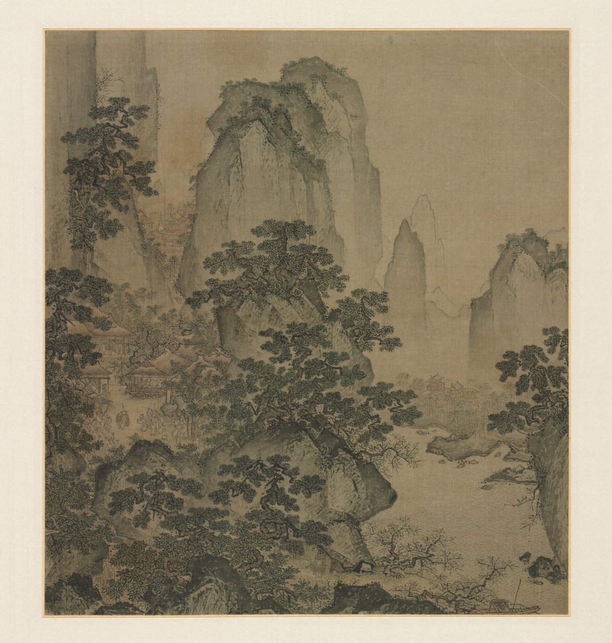 De Haven van de Perzikbloesem Lente door attributed to Shi Rui