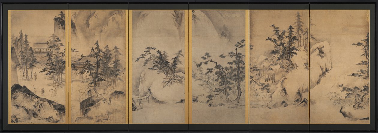 Winter- en Lentelandschap door attributed to Tenshō Shūbun