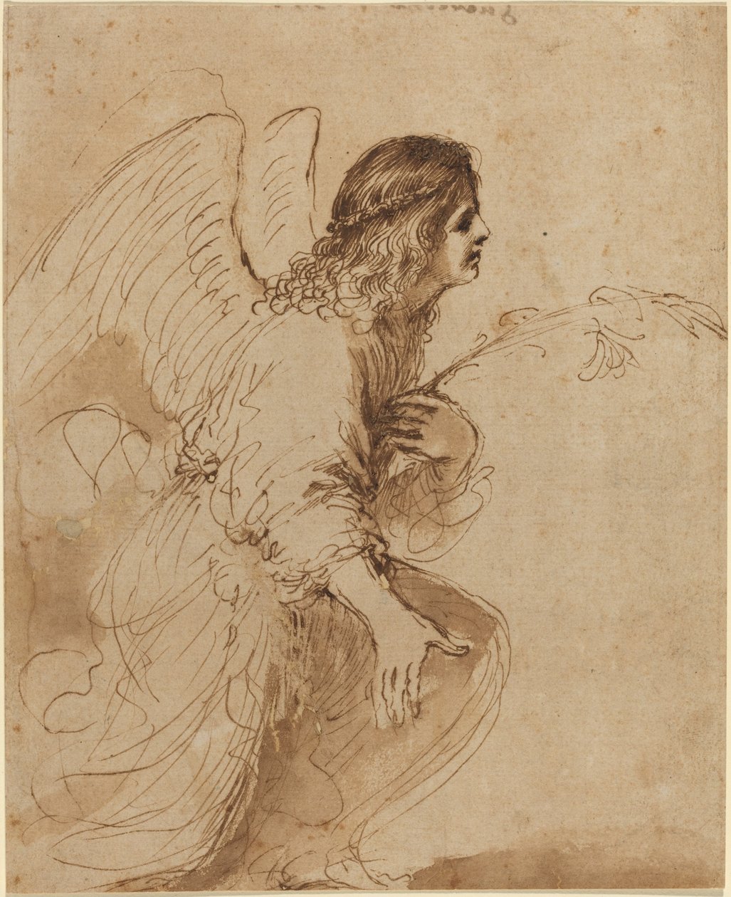 De Engel van de Aankondiging door called Guercino Giovanni Francesco Barbieri