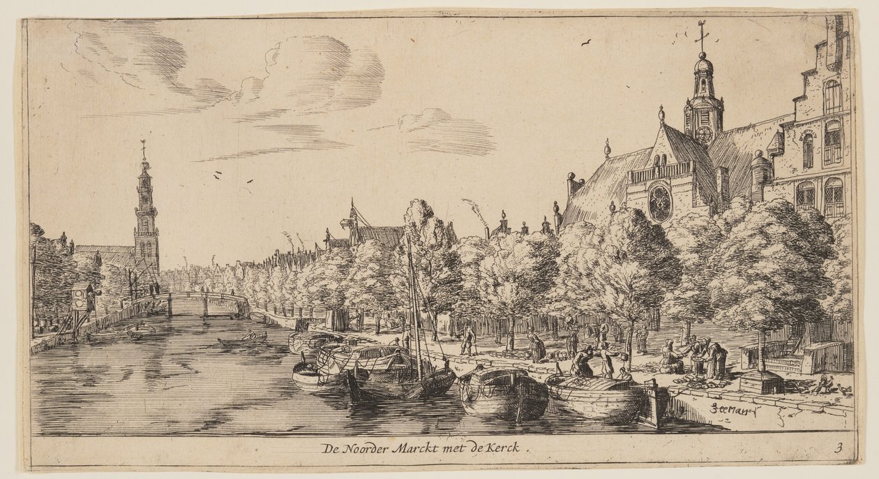 De Noorder Marckt met de Kerck, from Views of Amsterdam door called Zeeman Reinier Nooms