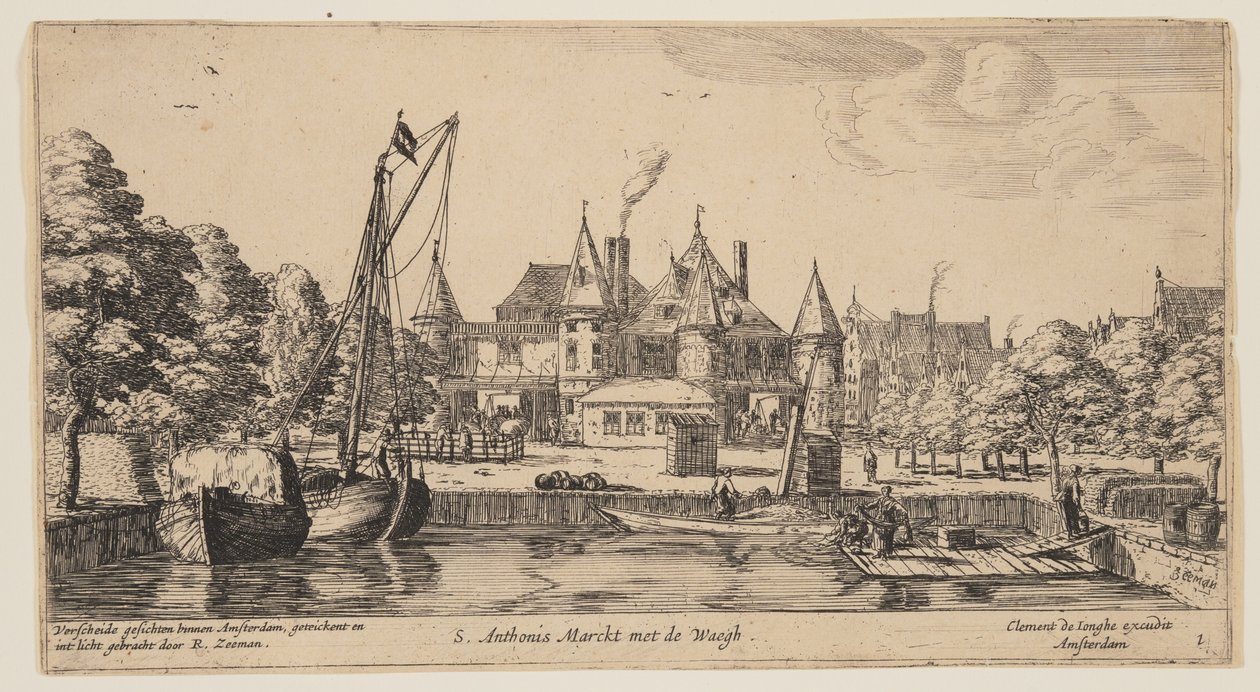 S. Anthonis Marckt met de Waegh, uit Gezicht op Amsterdam door called Zeeman Reinier Nooms