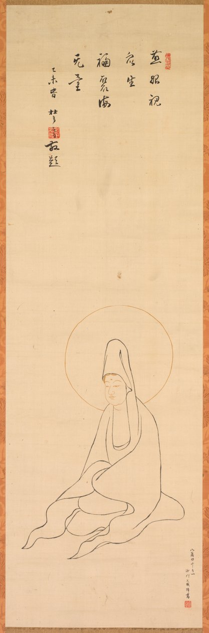 Guanyin in Witte Gewaden door copy after Jueji Yongzhong