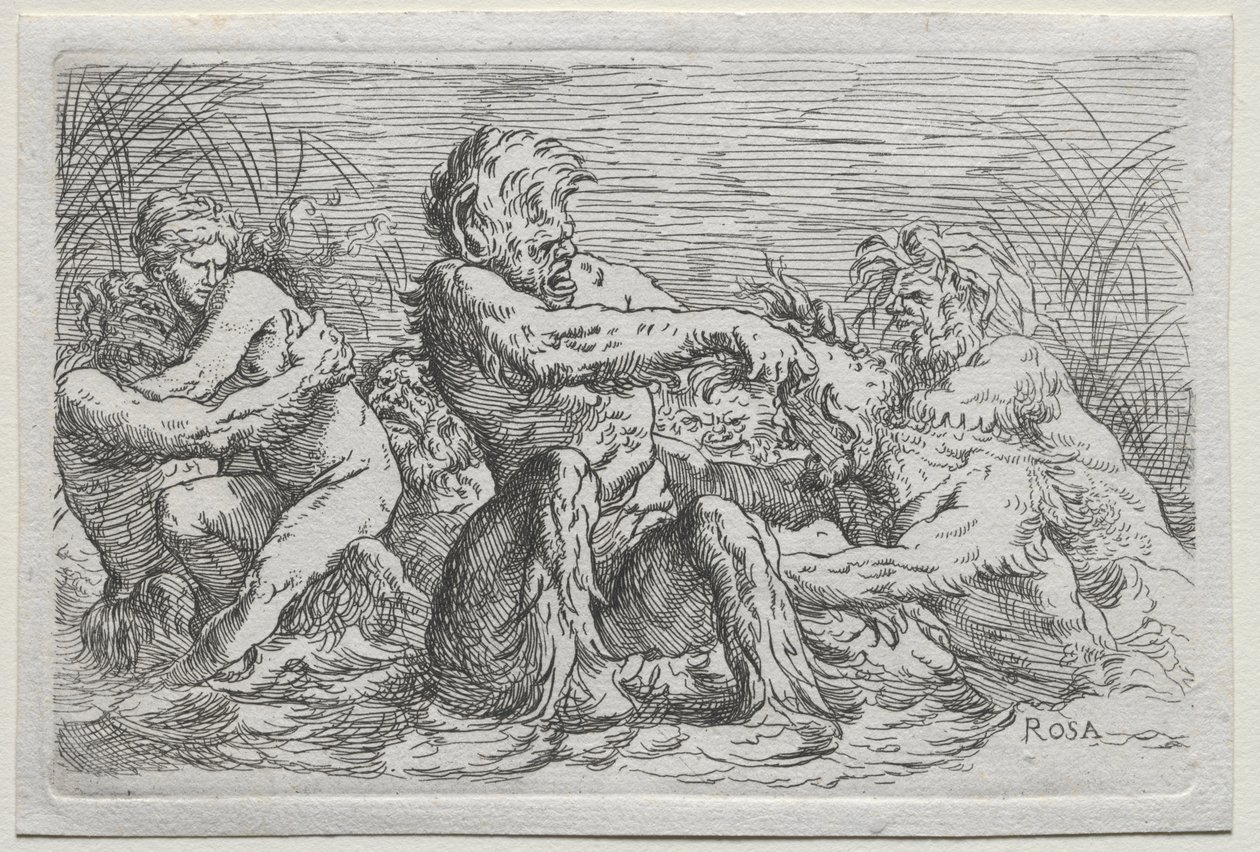 Rivieren Goden door copy after Salvator Rosa