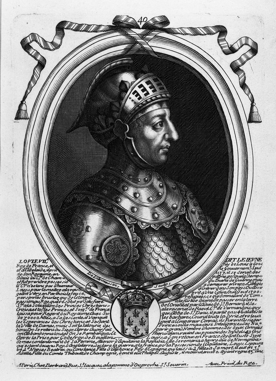 Lodewijk VII de Jonge (c.1120-80) Koning van Frankrijk, uit 