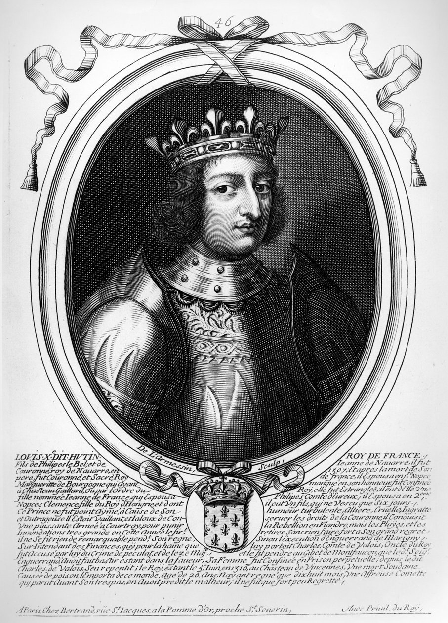 Lodewijk X de Koppige, koning van Frankrijk en Navarra, uit 