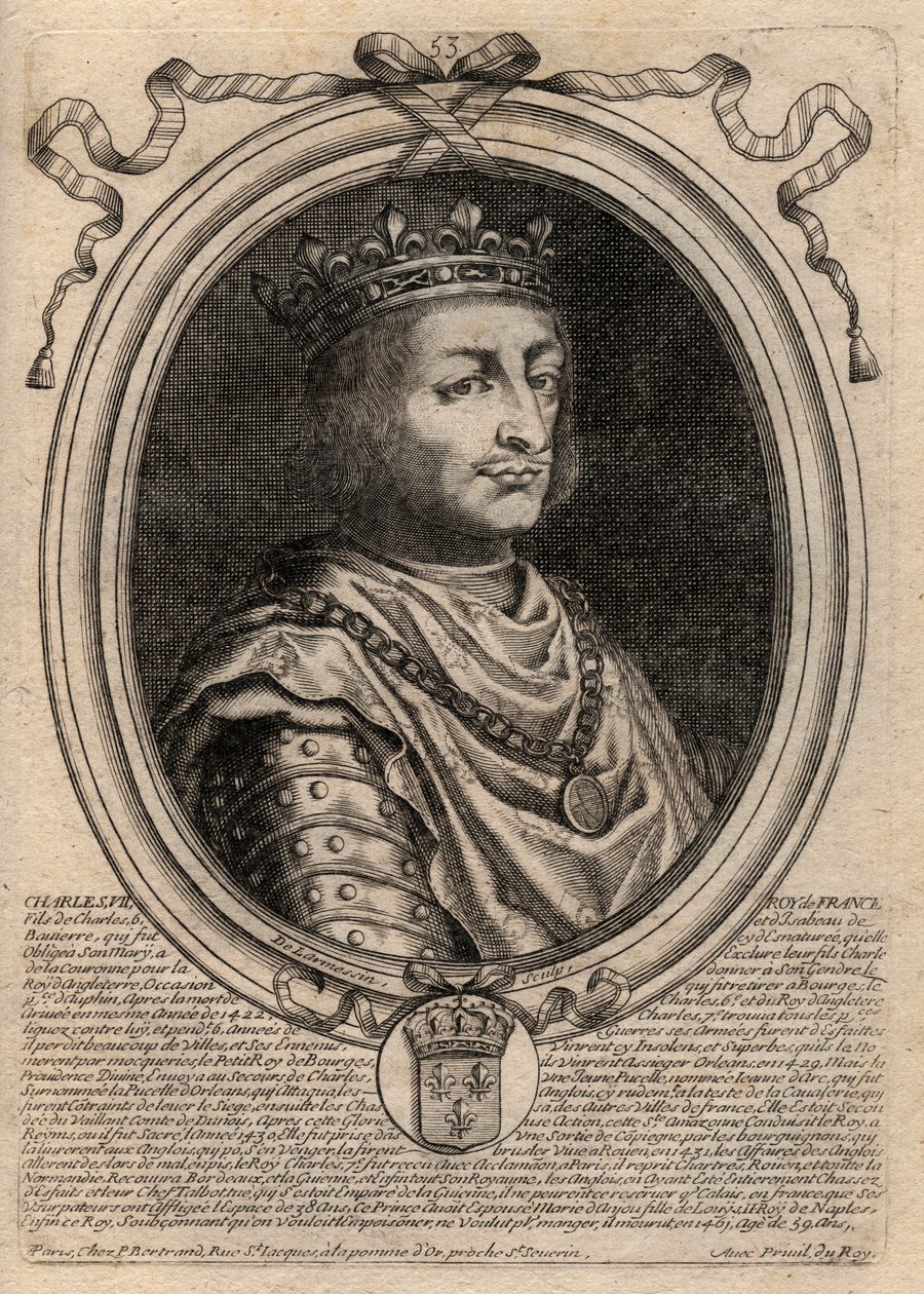 Portret van Karel VII (1403-1461) koning van Frankrijk door de Larmessin