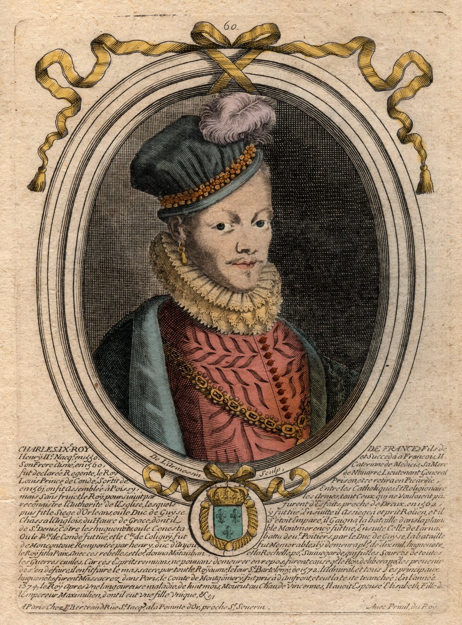 Portret van koning Lodewijk XII (1462-1515) - Portret van Lodewijk XII van Frankrijk (1462-1515), koning van Frankrijk - gravure uit 